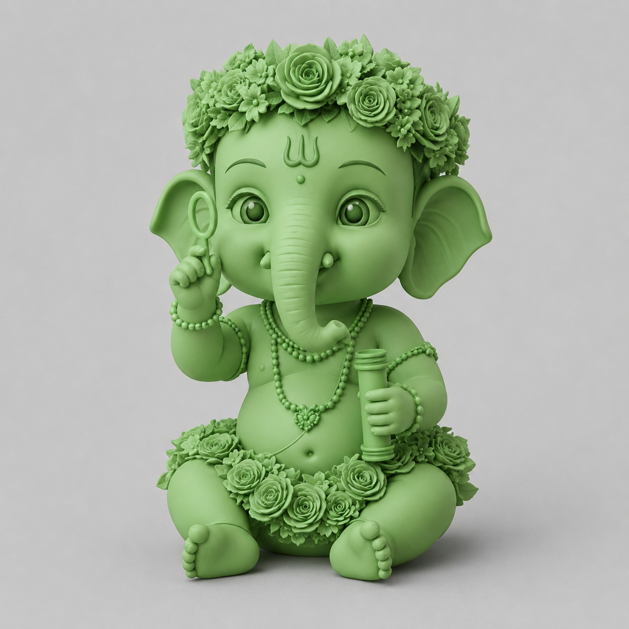 Little Ganesha Flawer Hairs 3D Model (5 Inch)